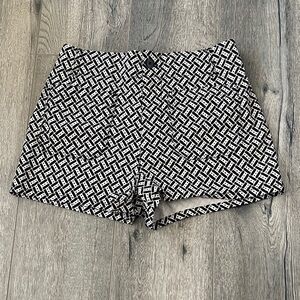Anthropologie Black & White Geometric Bermuda Shorts